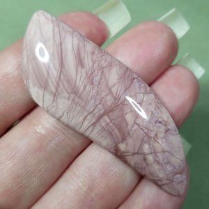 Pink Imperial Jasper Large Designer Cabochon 57.65 x 22.43 x 6.12mm